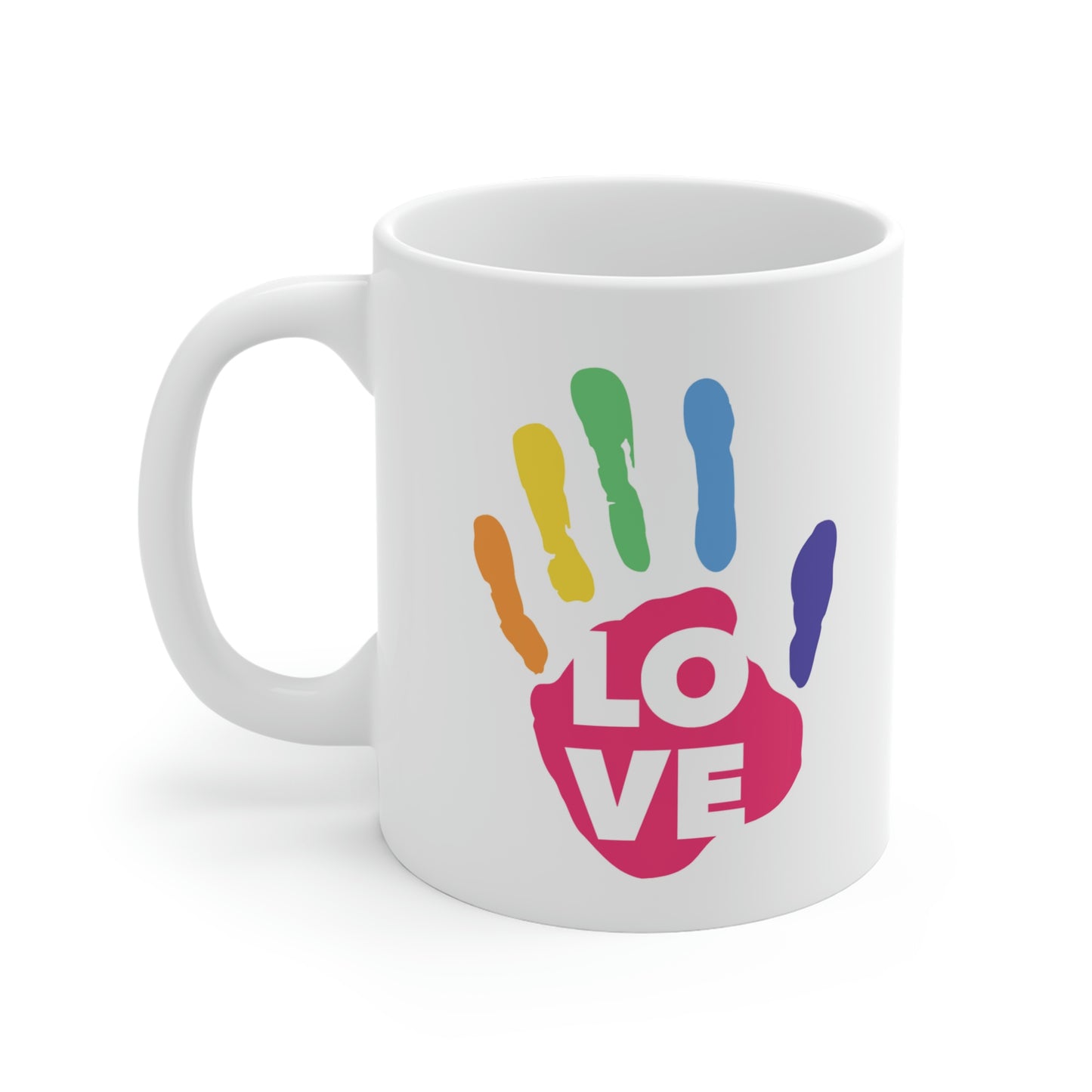 Love Rainbow Handprint Mug