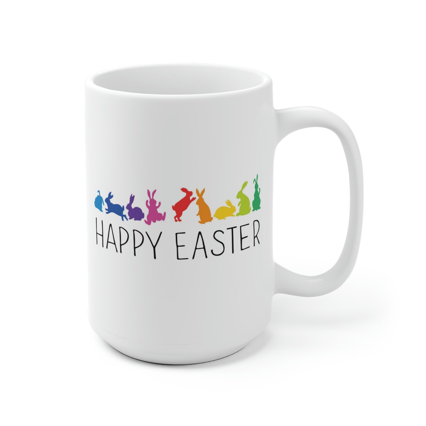 Happy Easter Rainbow Bunnies Mug