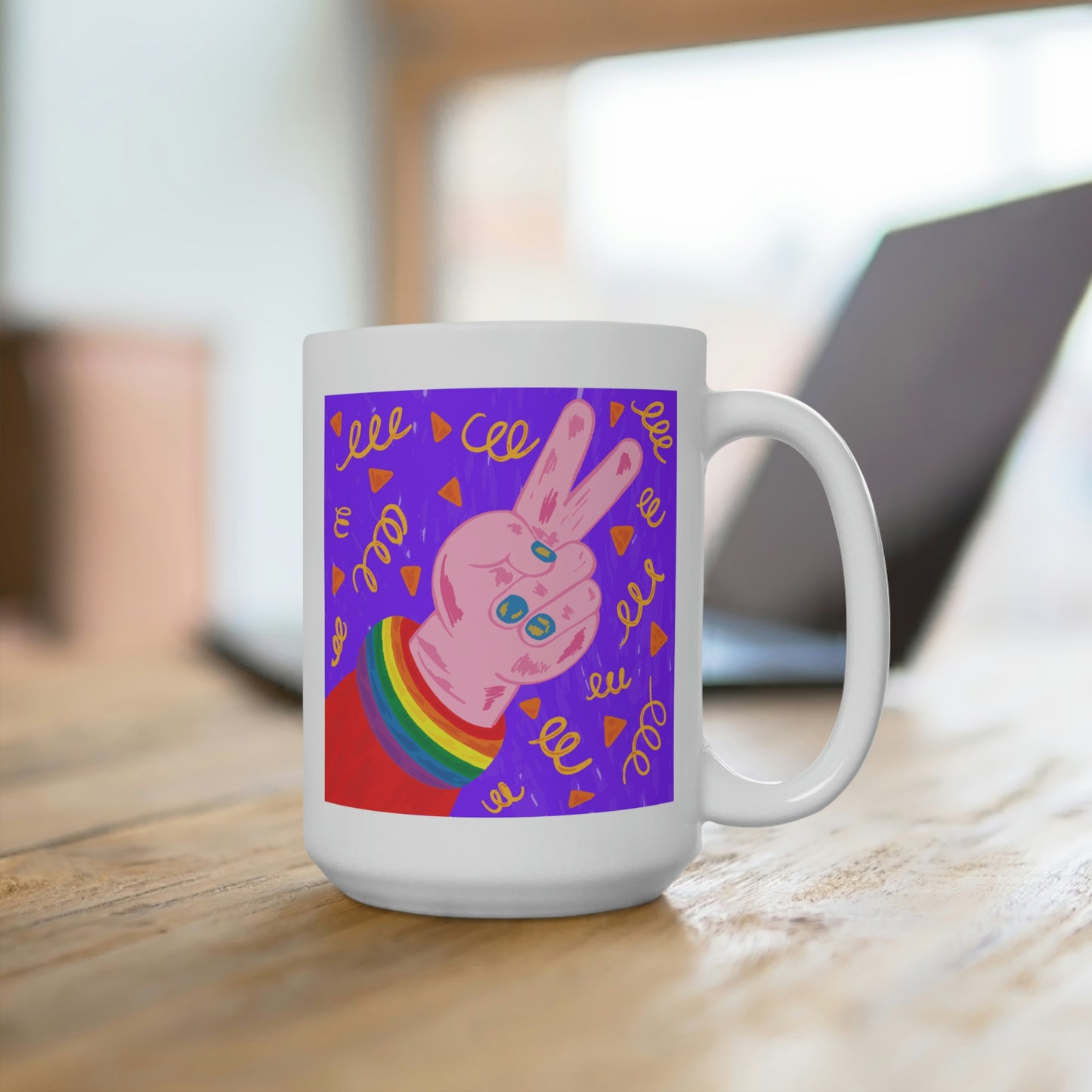 LGBTQ Peace Sign Mug