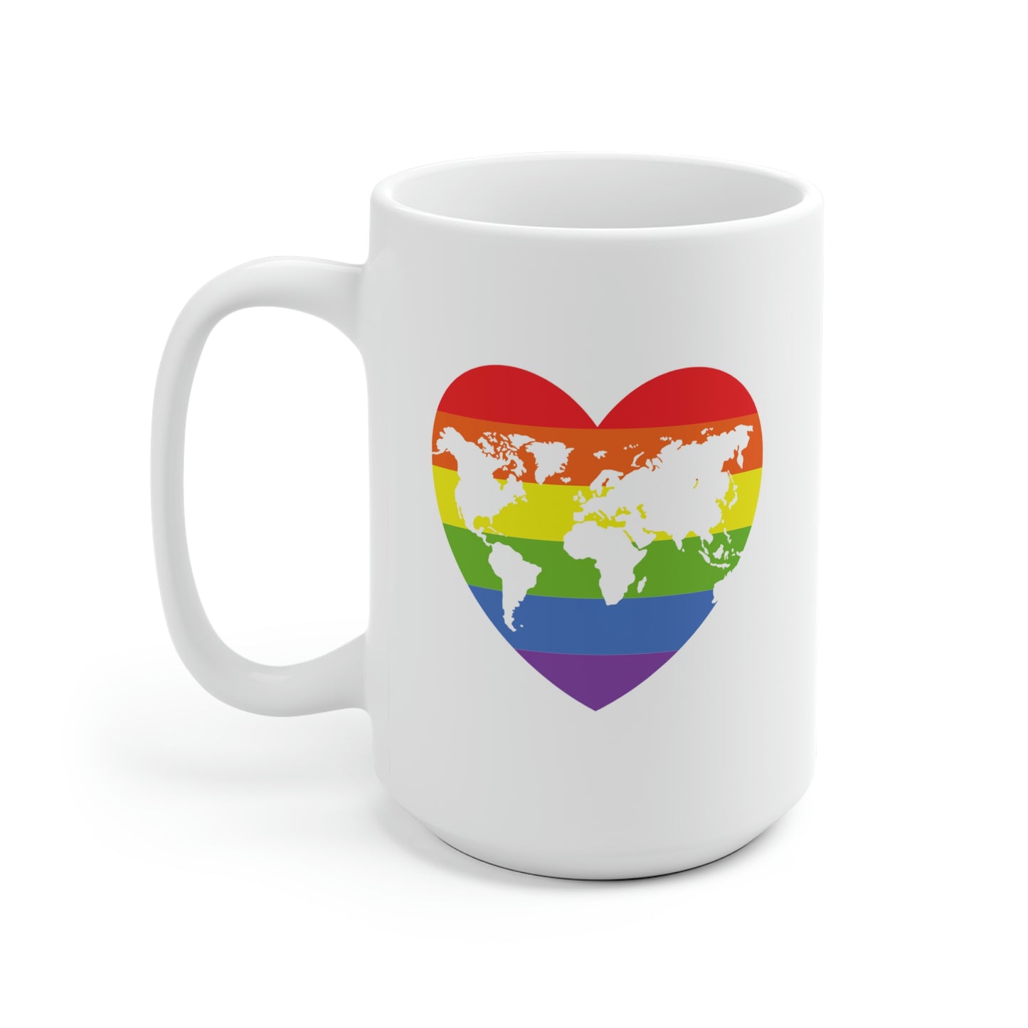 Worldwide Pride Rainbow Heart Mug