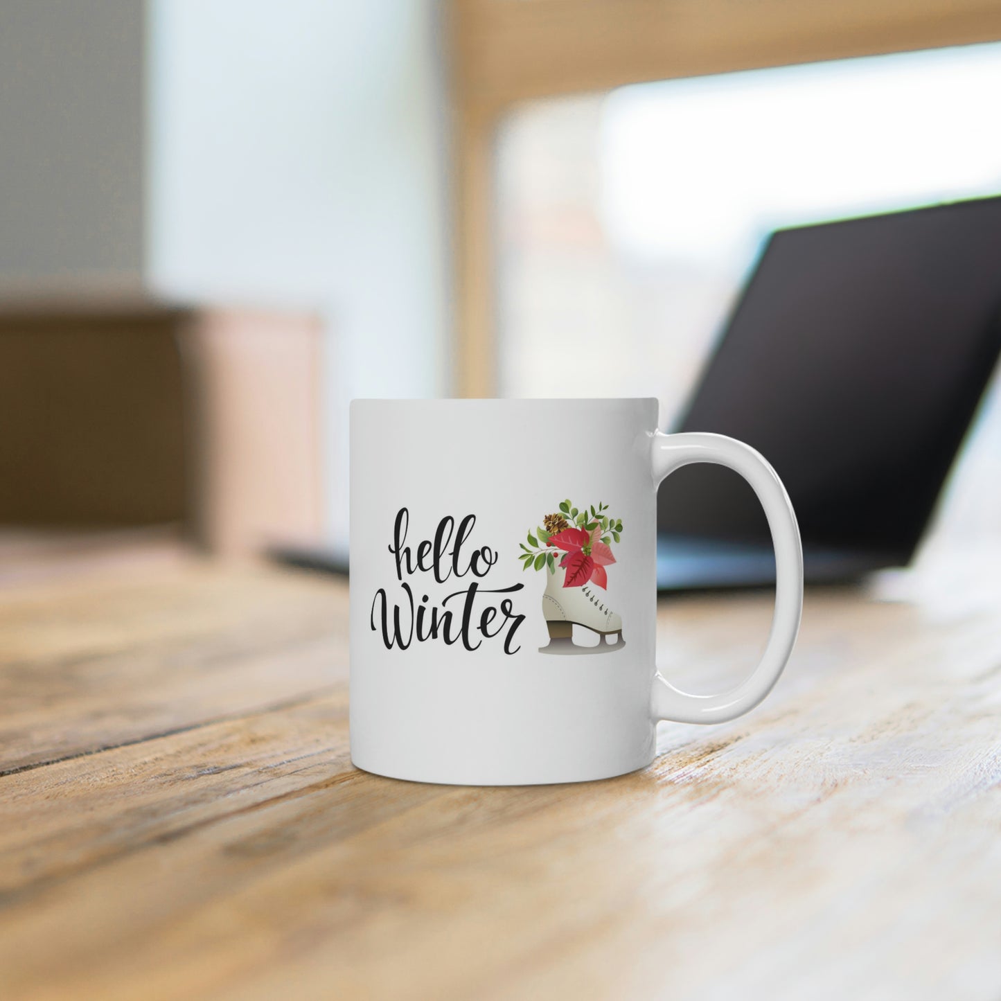 Hello Winter Ice Skate Mug