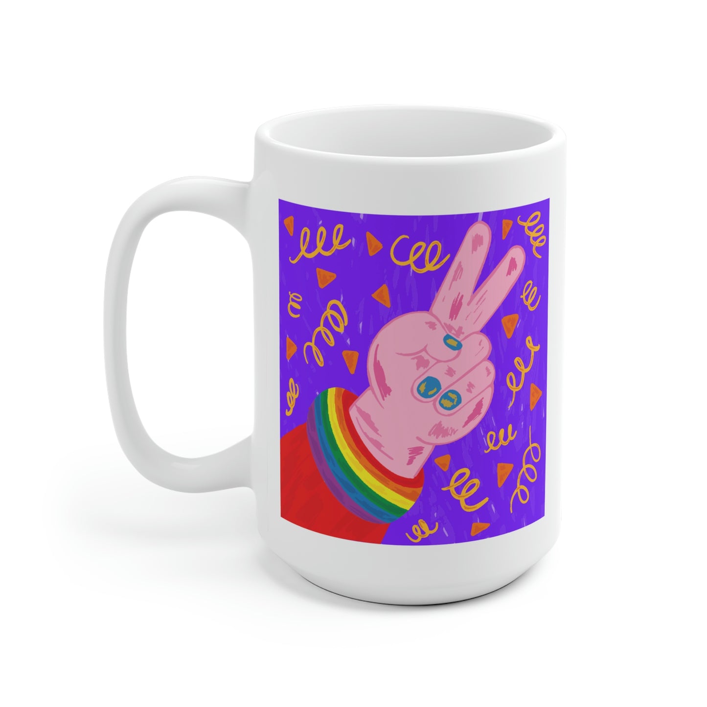 LGBTQ Peace Sign Mug