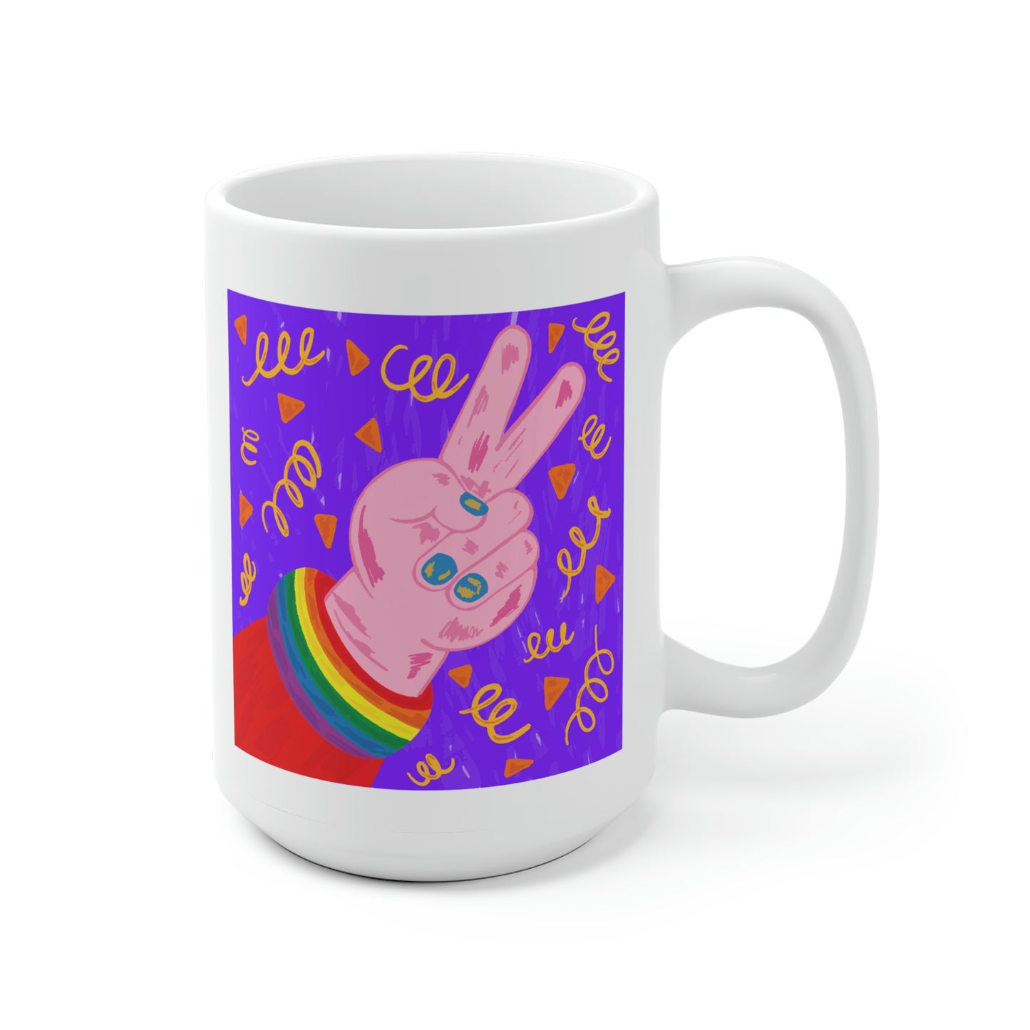 LGBTQ Peace Sign Mug