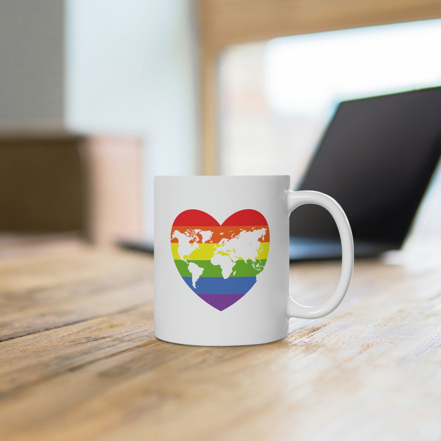 Worldwide Pride Rainbow Heart Mug