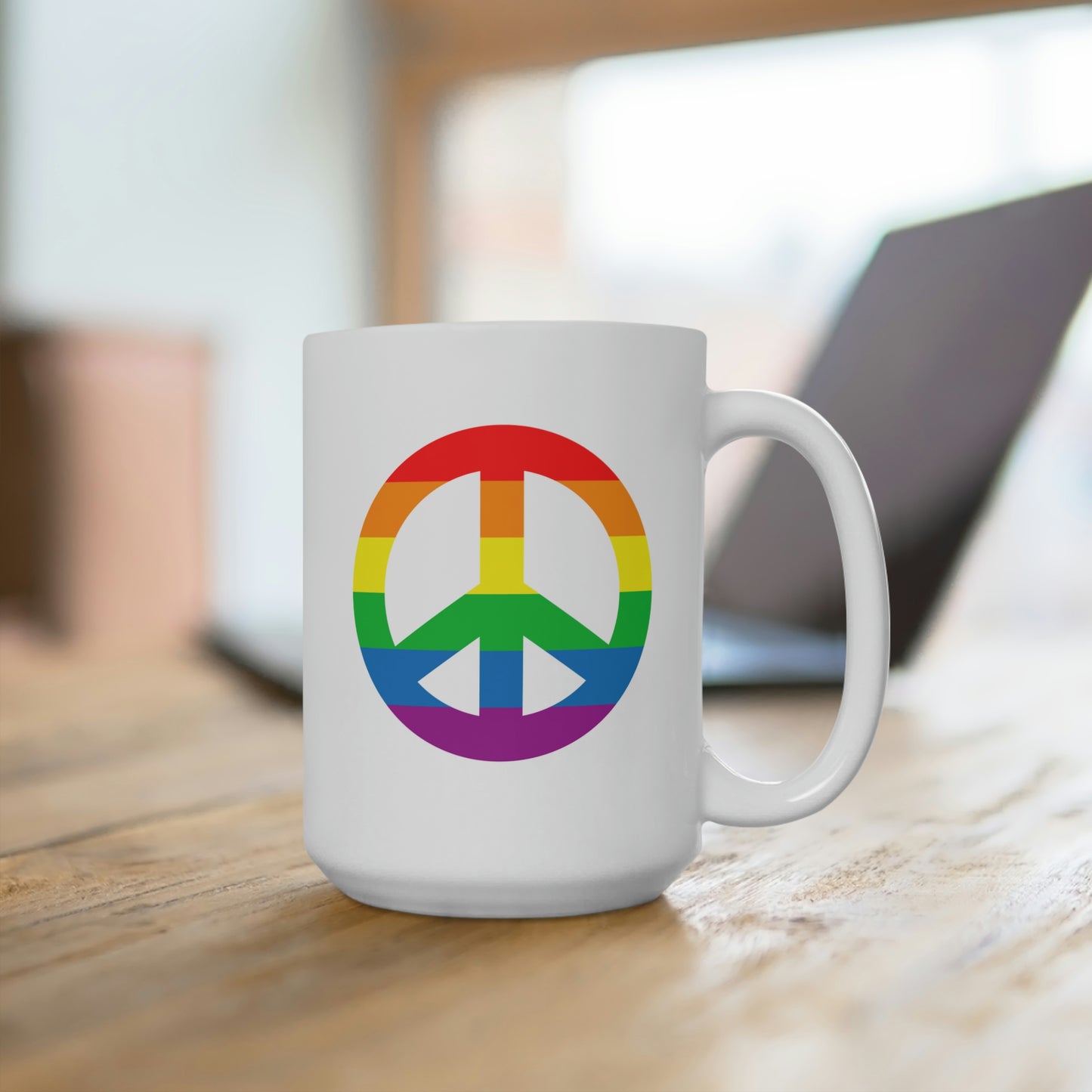 Rainbow Peace Sign Mug