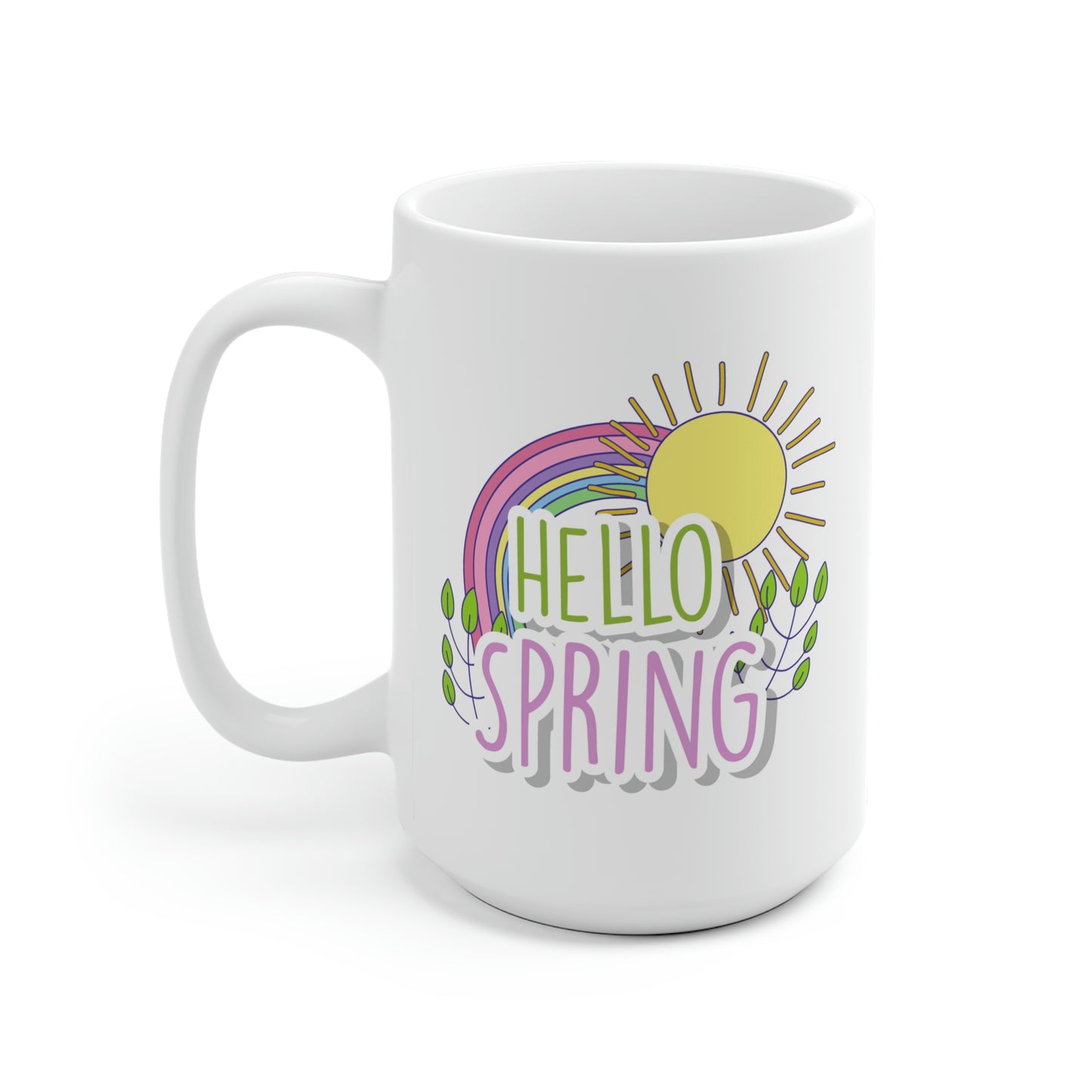 Hello Spring Rainbow Sunshine Mug