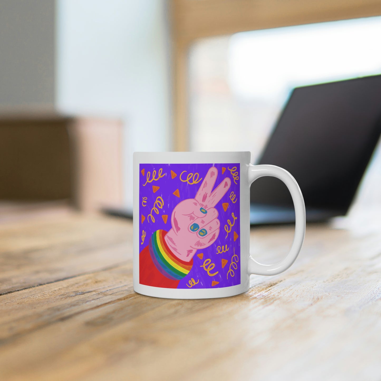 LGBTQ Peace Sign Mug