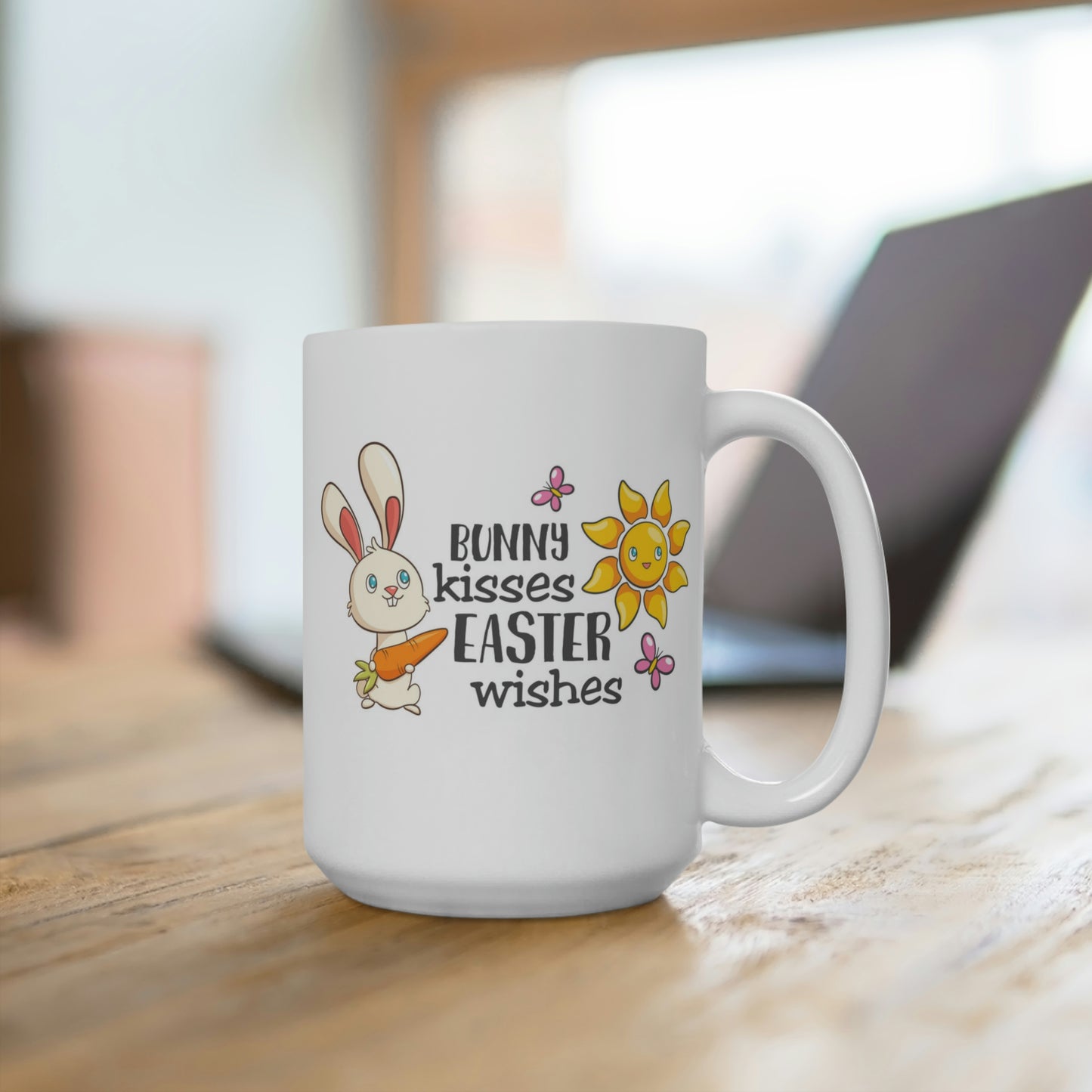 Bunny Kisses Easter Wishes Mug