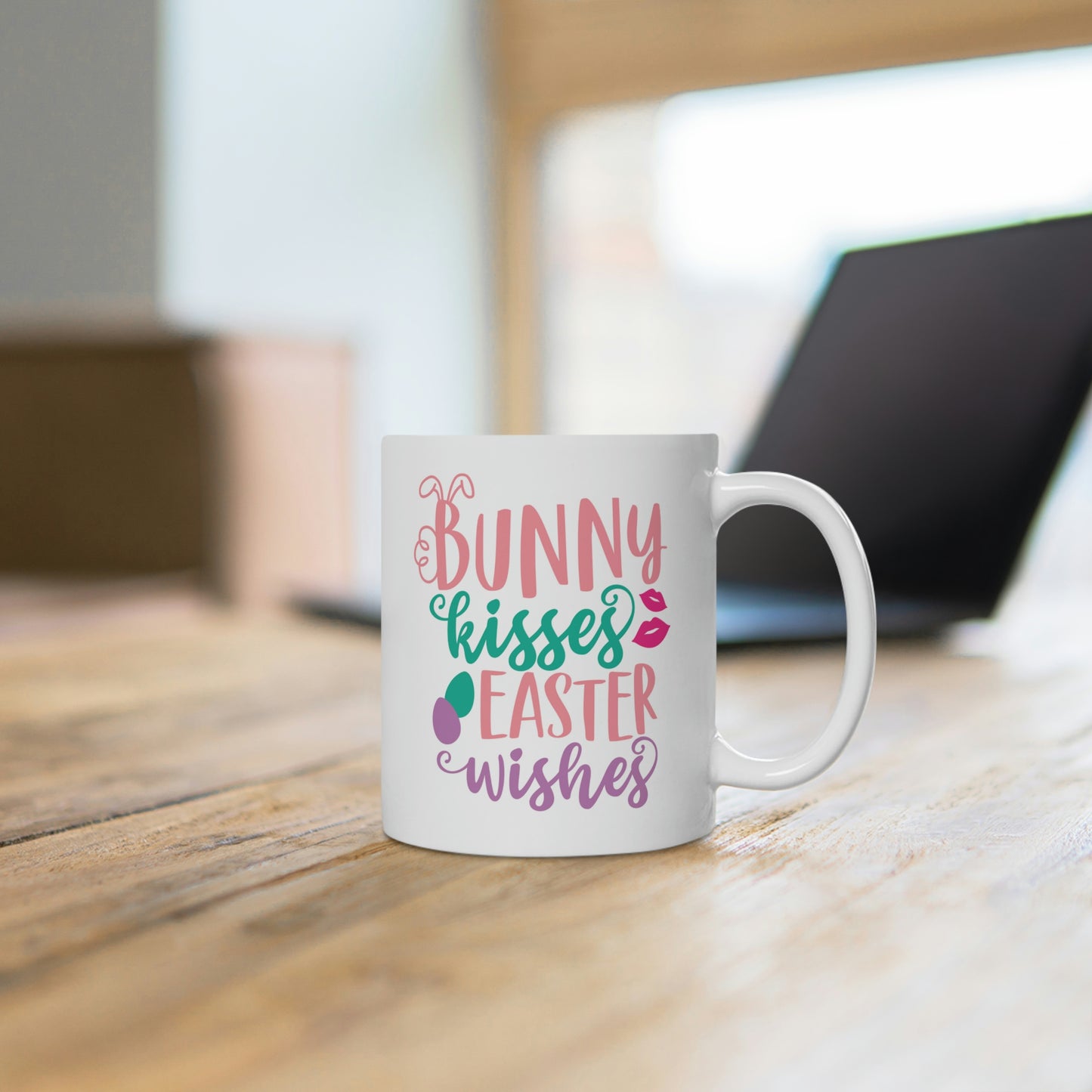 Bunny Kisses Easter Wishes Mug
