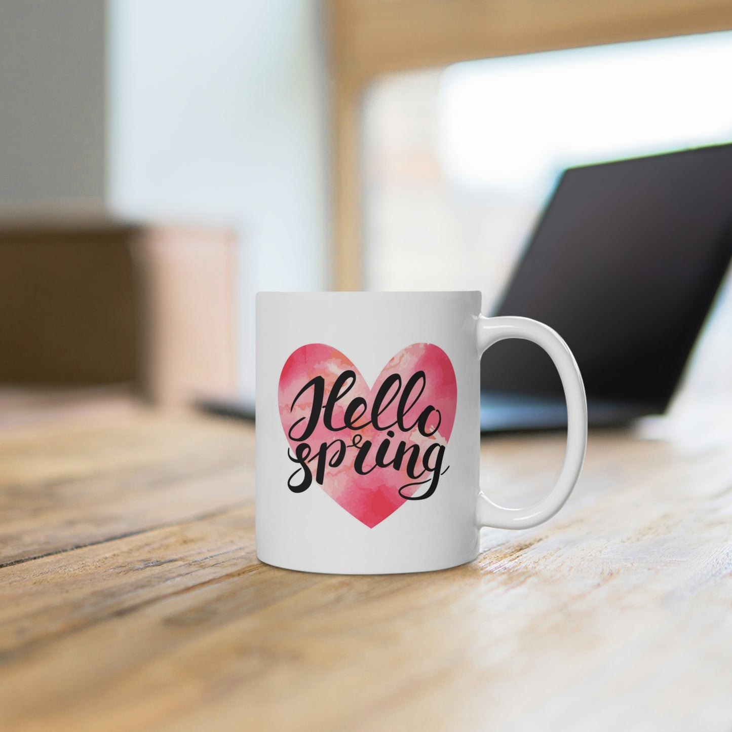 Hello Spring Heart Mug