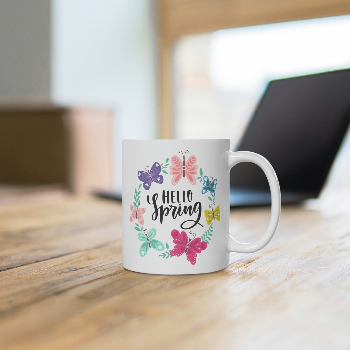 Hello Spring Butterfly Mug