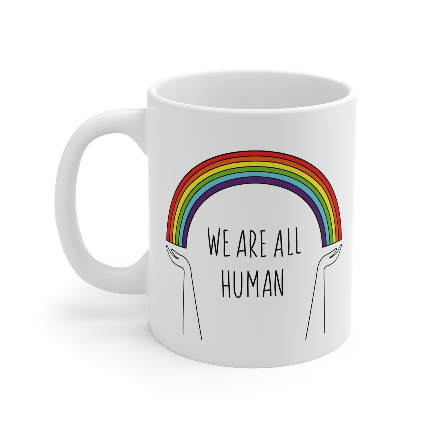 We Are All Human Rainbow Mug