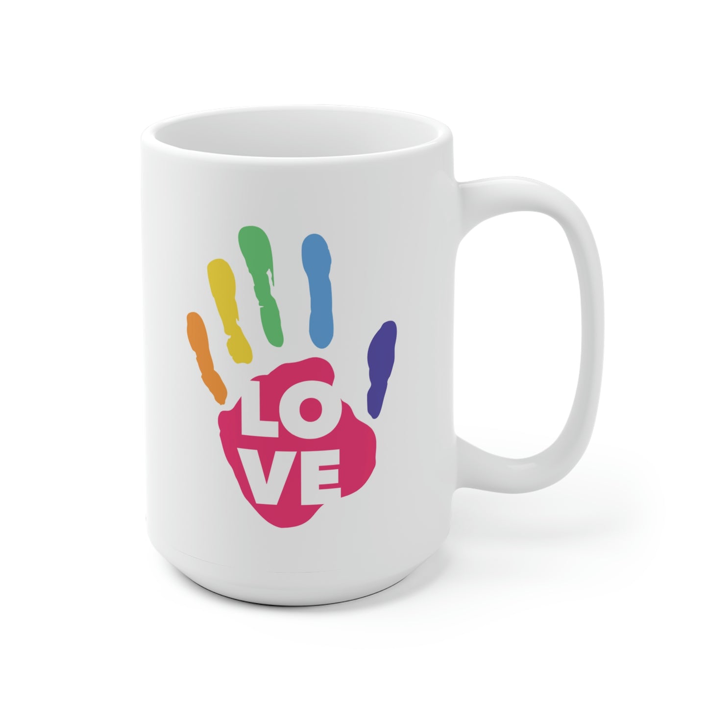 Love Rainbow Handprint Mug