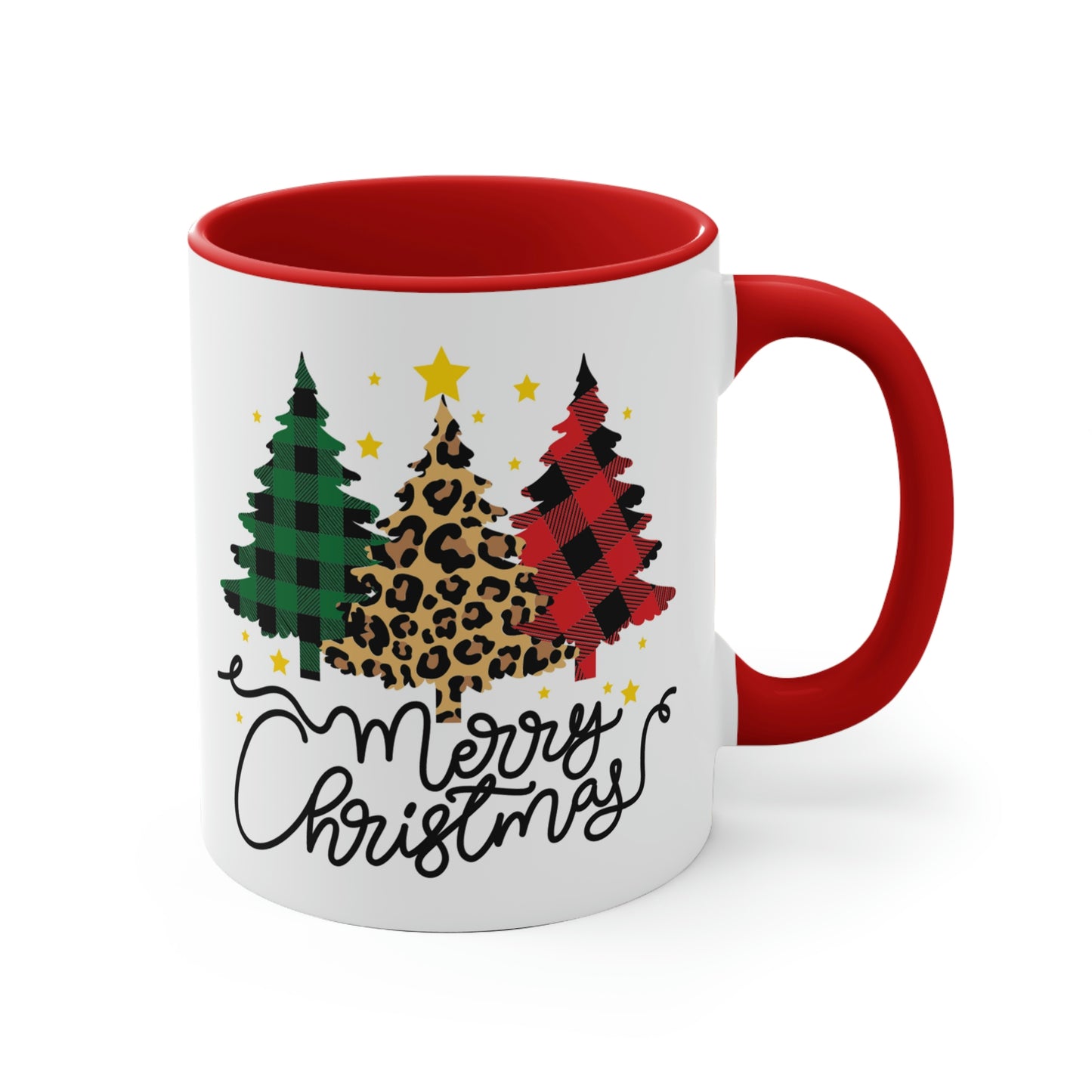 Merry Christmas Plaid Trees Mug