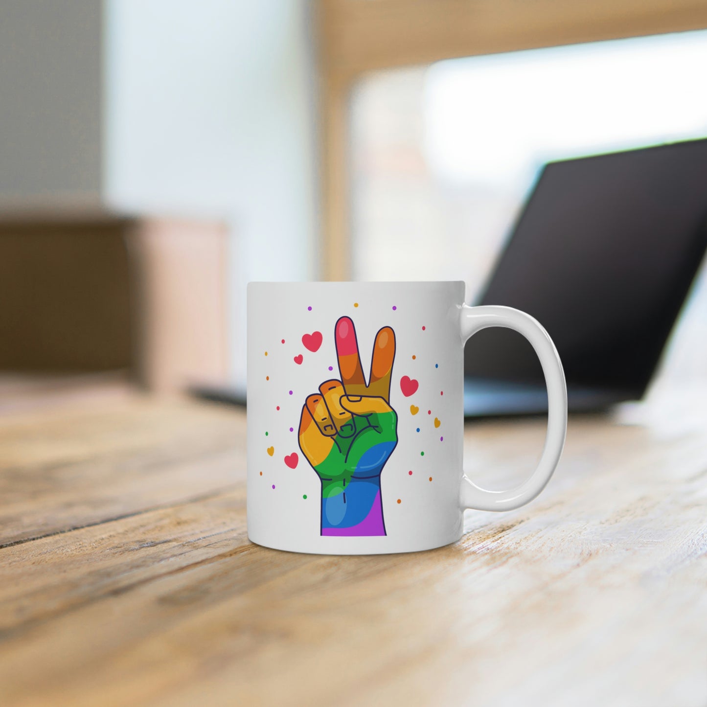 Rainbow Peace Mug