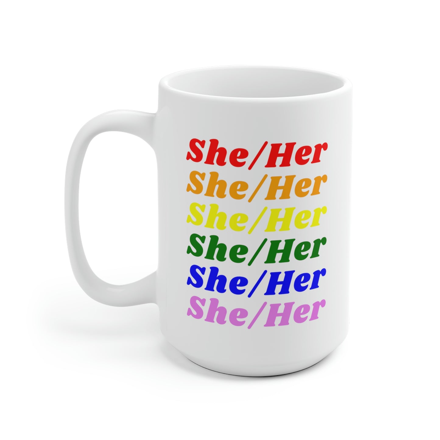 She/Her LGBTQ Pronoun Mug