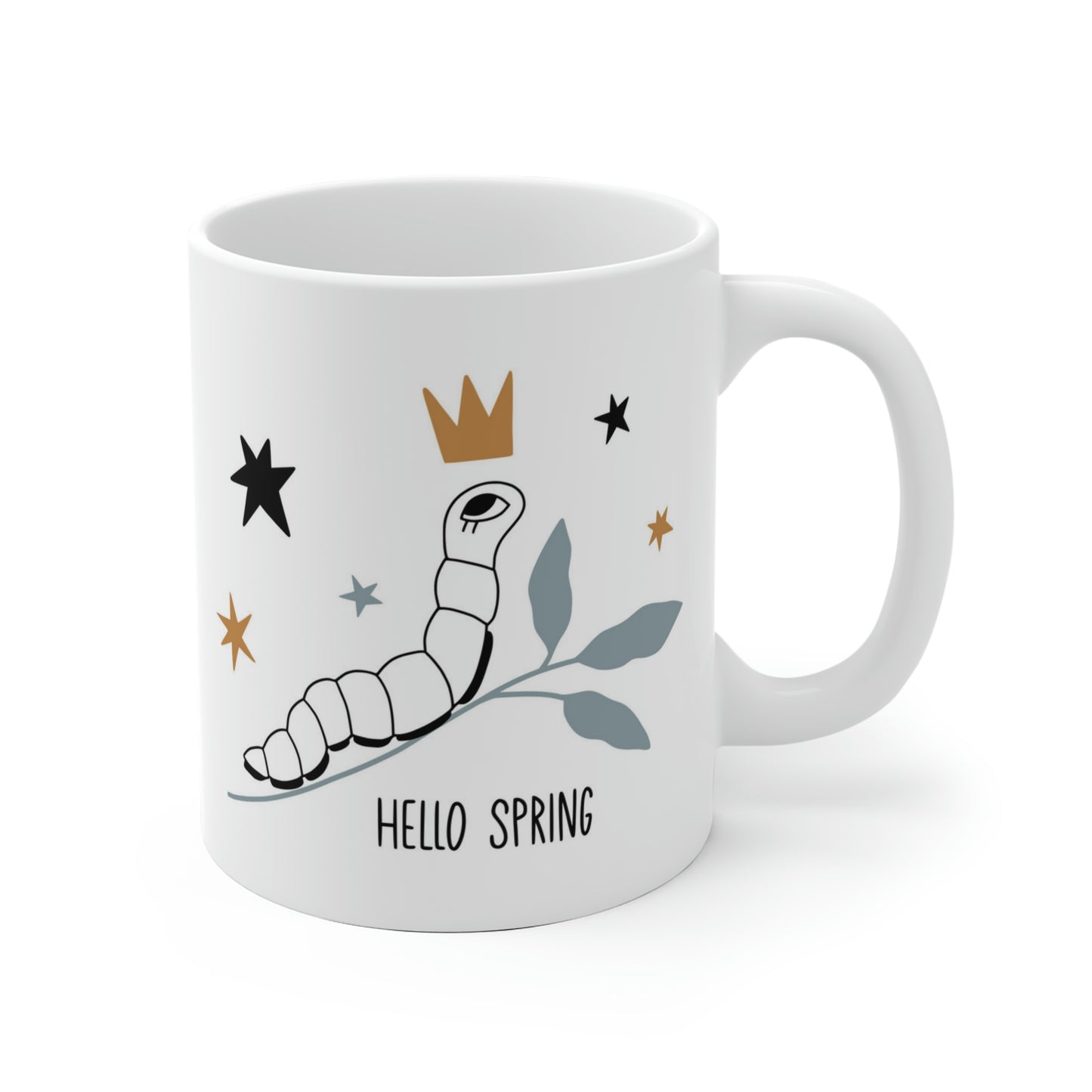 Hello Spring Worm Mug