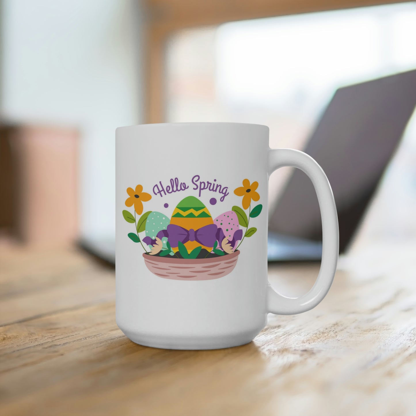 Hello Spring Easter Basket Mug