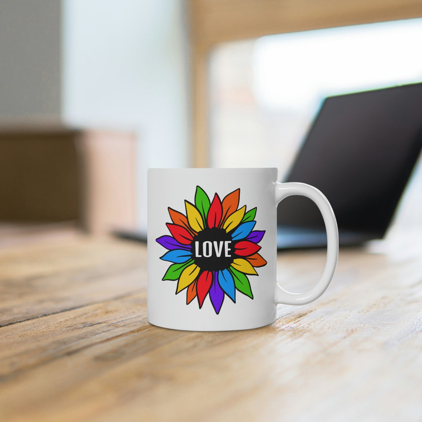 Rainbow Sunflower Love Mug