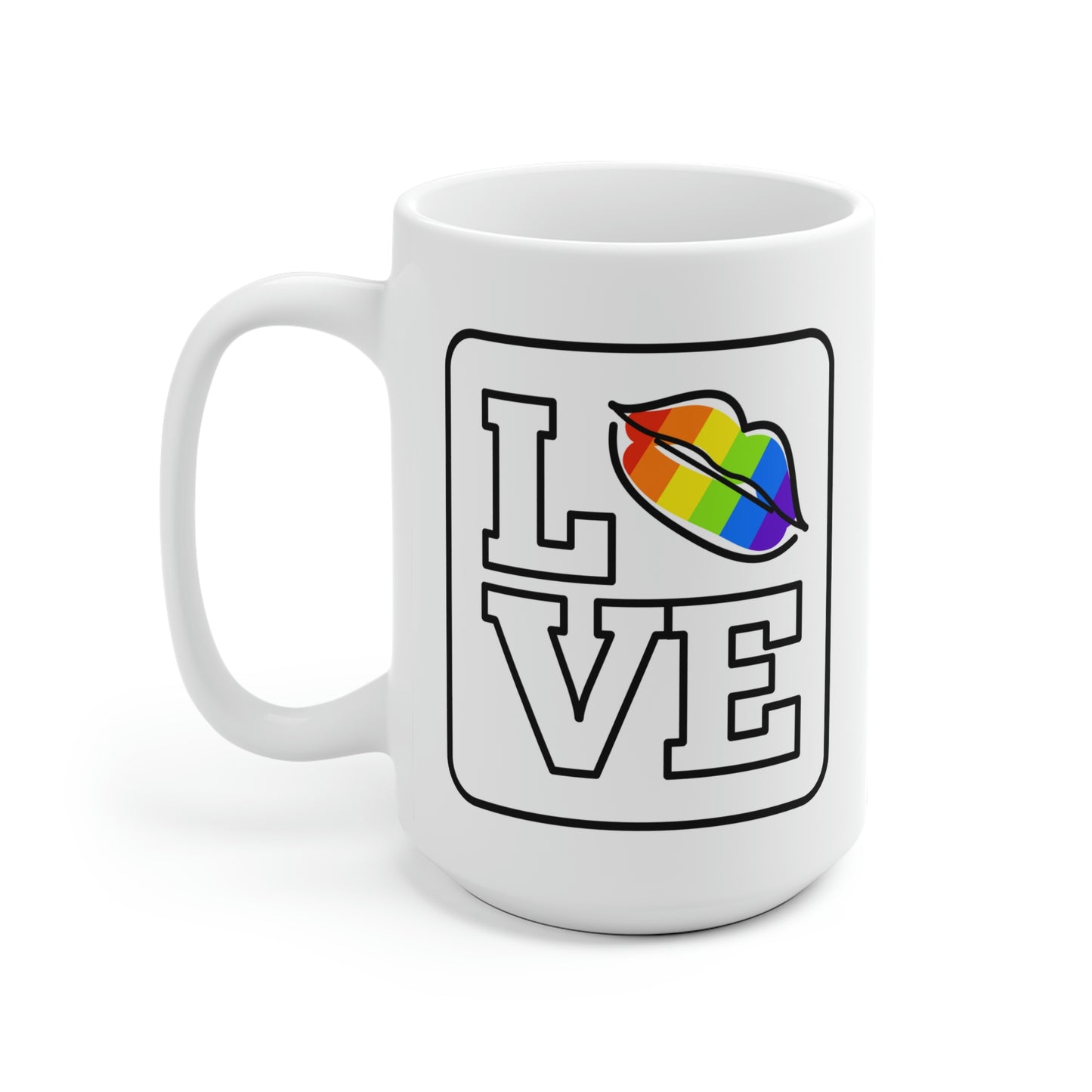 Love Rainbow Lips Mug