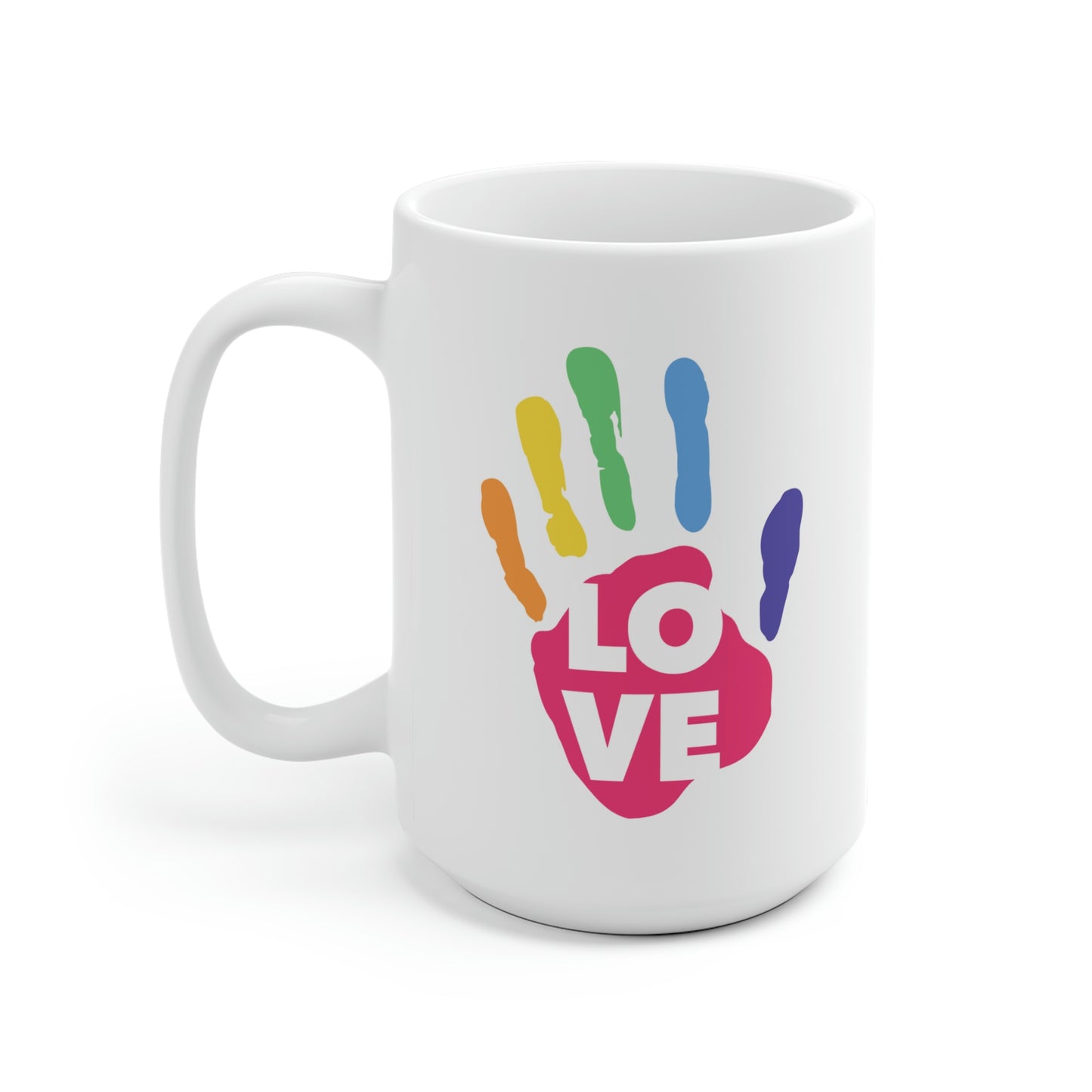 Love Rainbow Handprint Mug