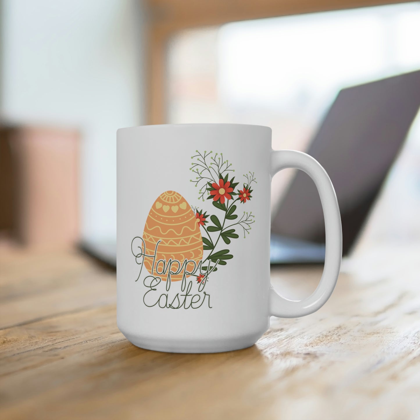 Happy Easter Floral Egg Mug