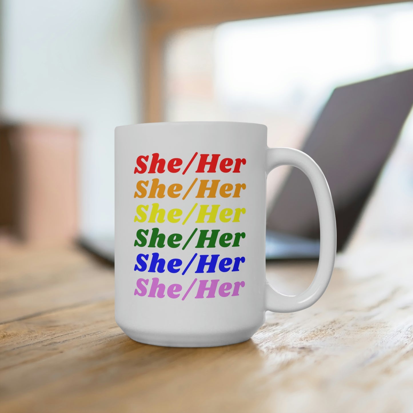She/Her LGBTQ Pronoun Mug