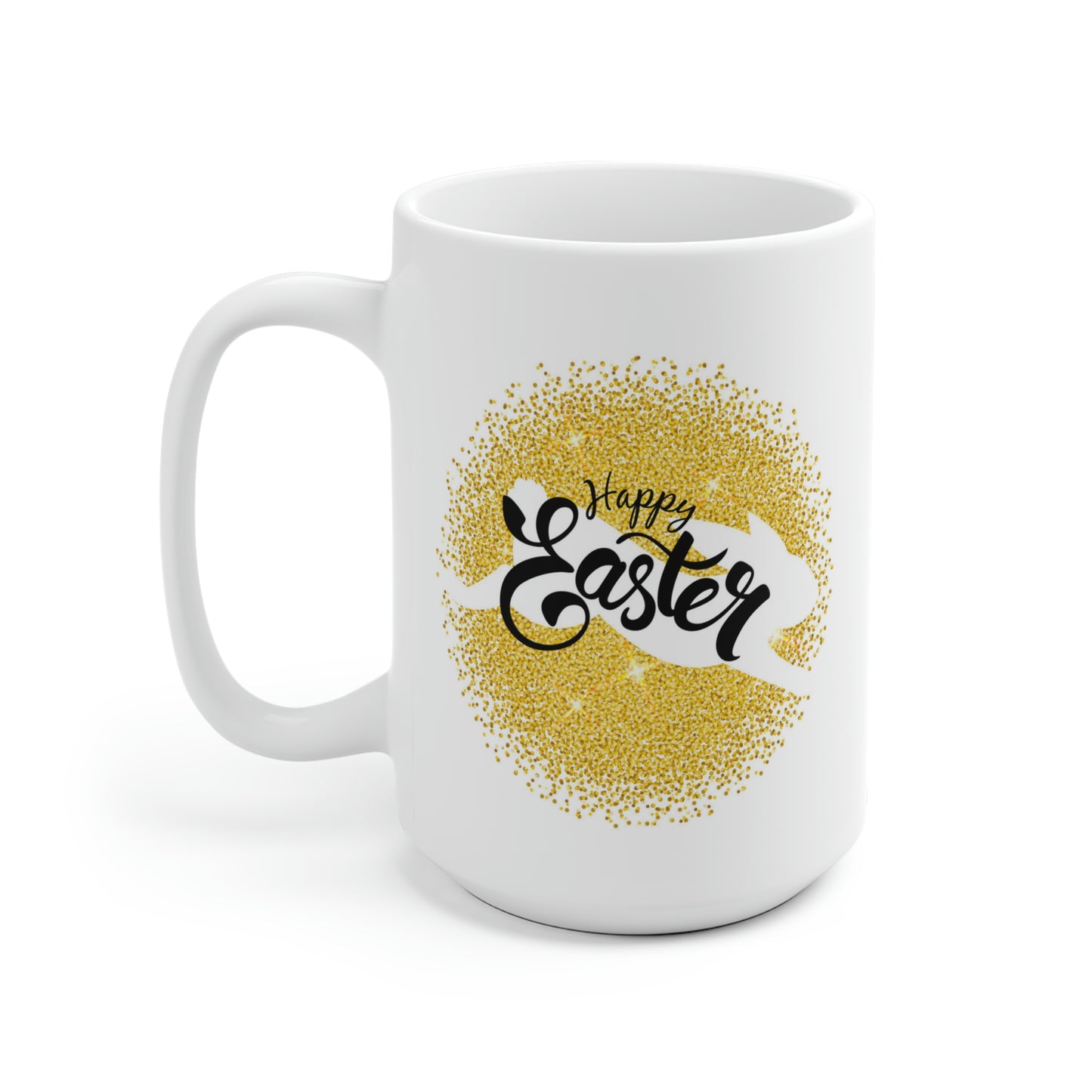 Happy Easter Gold Glitter Bunny Mug