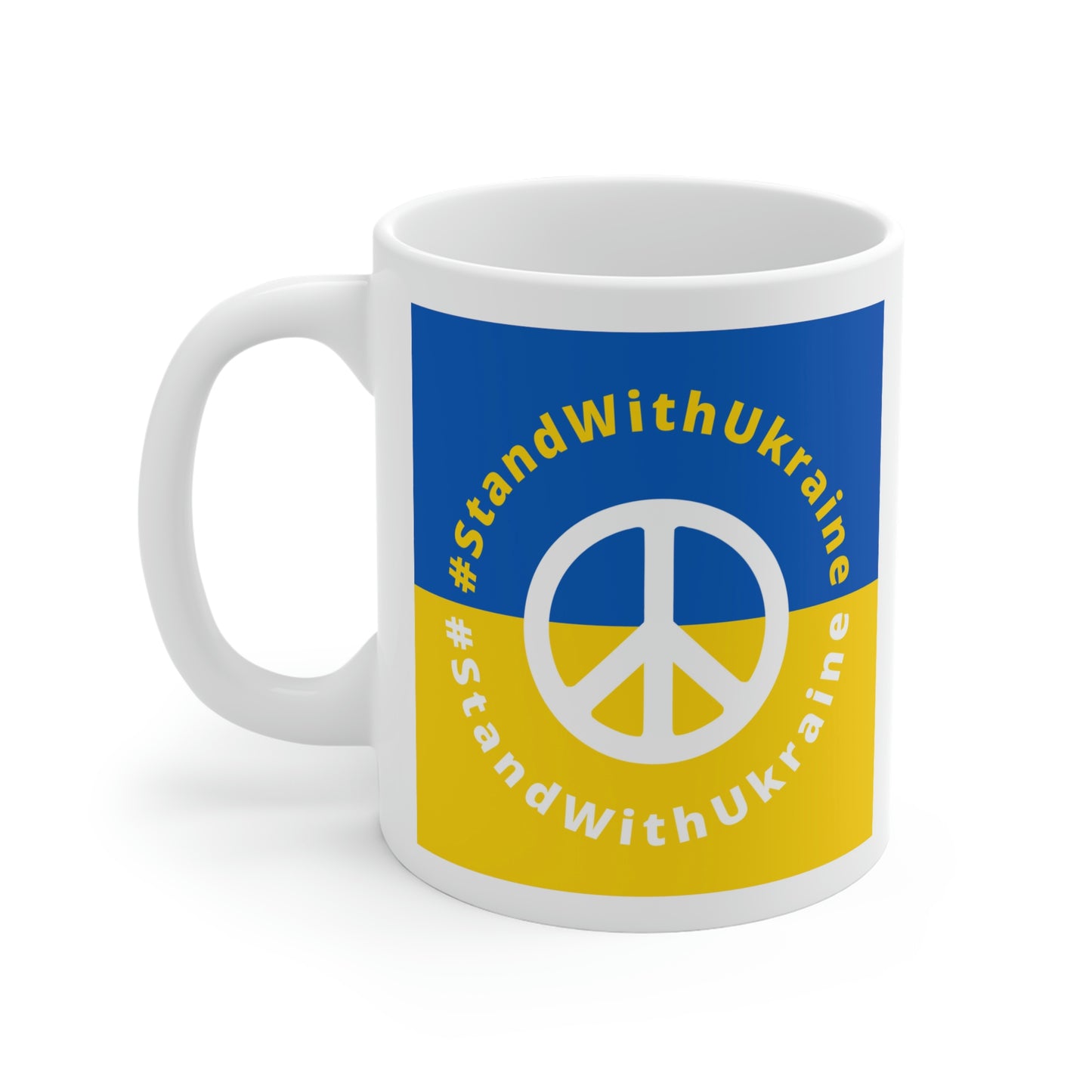 Stand With Ukraine Peace Sign Mug