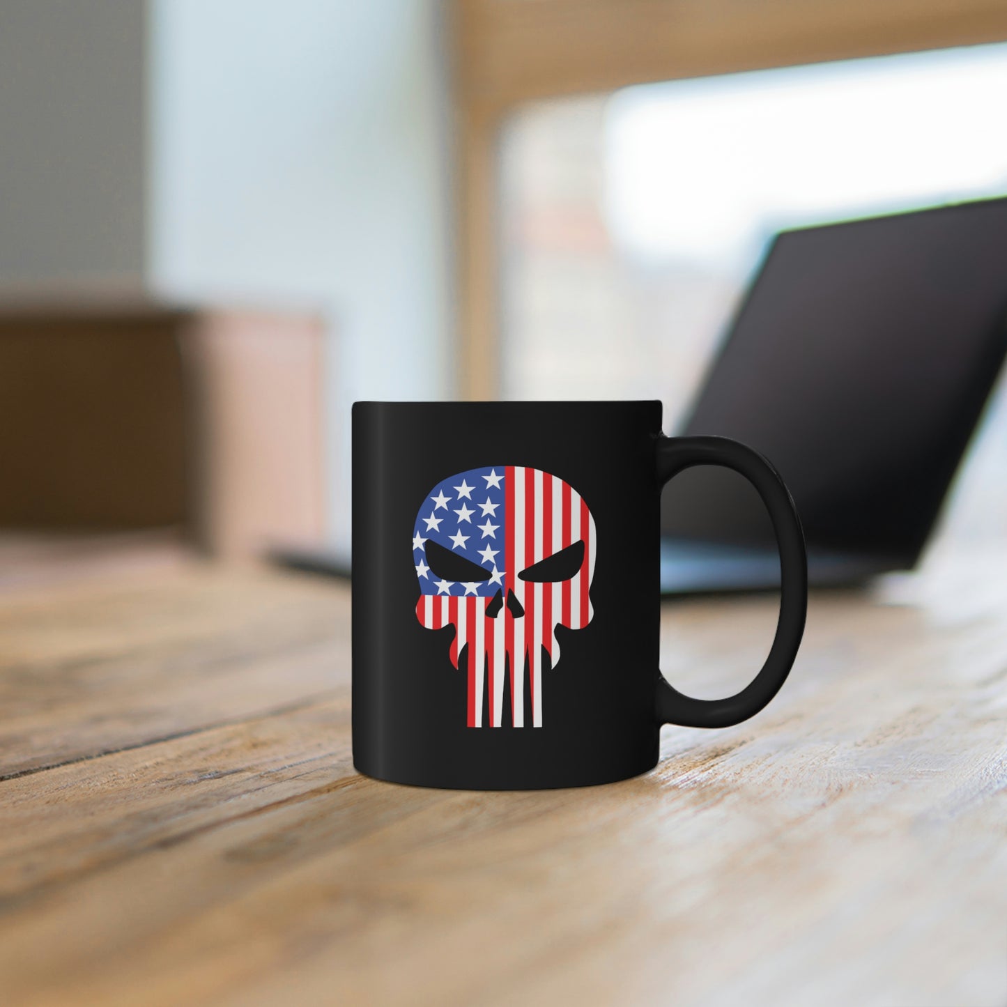 American Flag Skull Mug