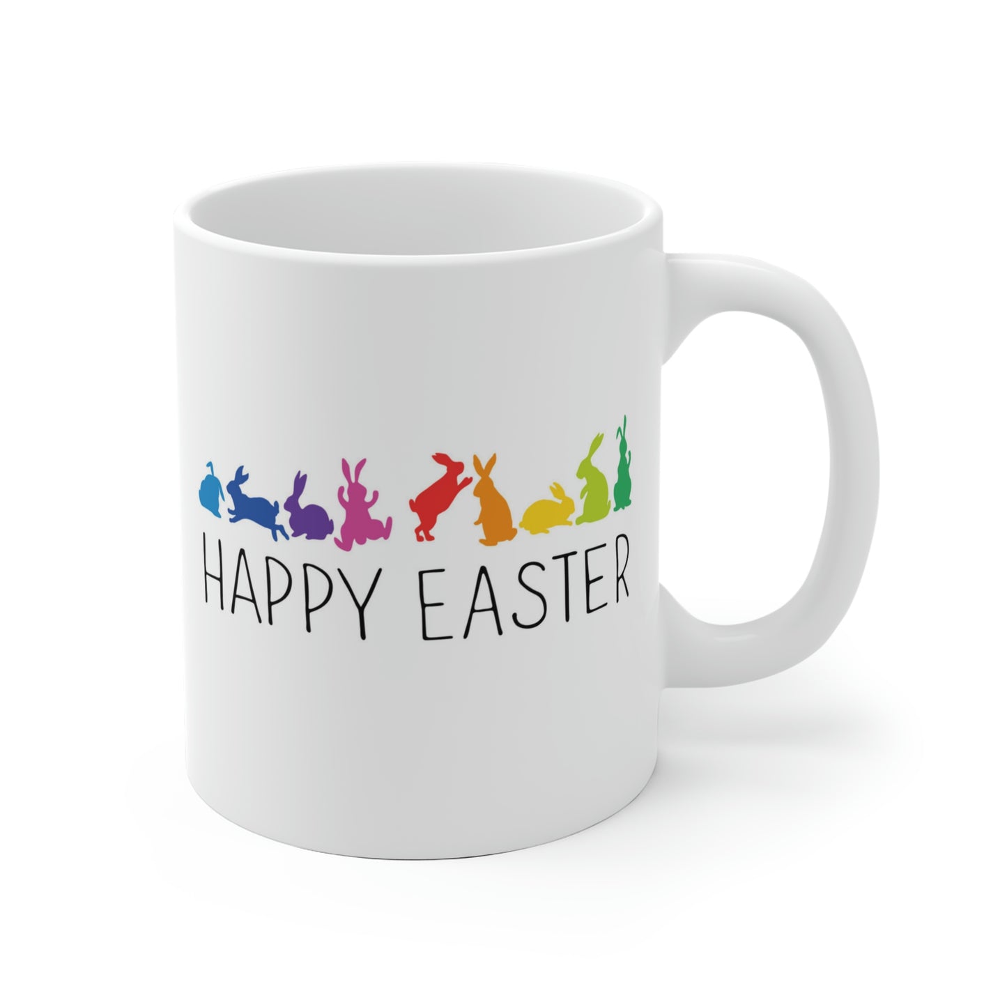 Happy Easter Rainbow Bunnies Mug