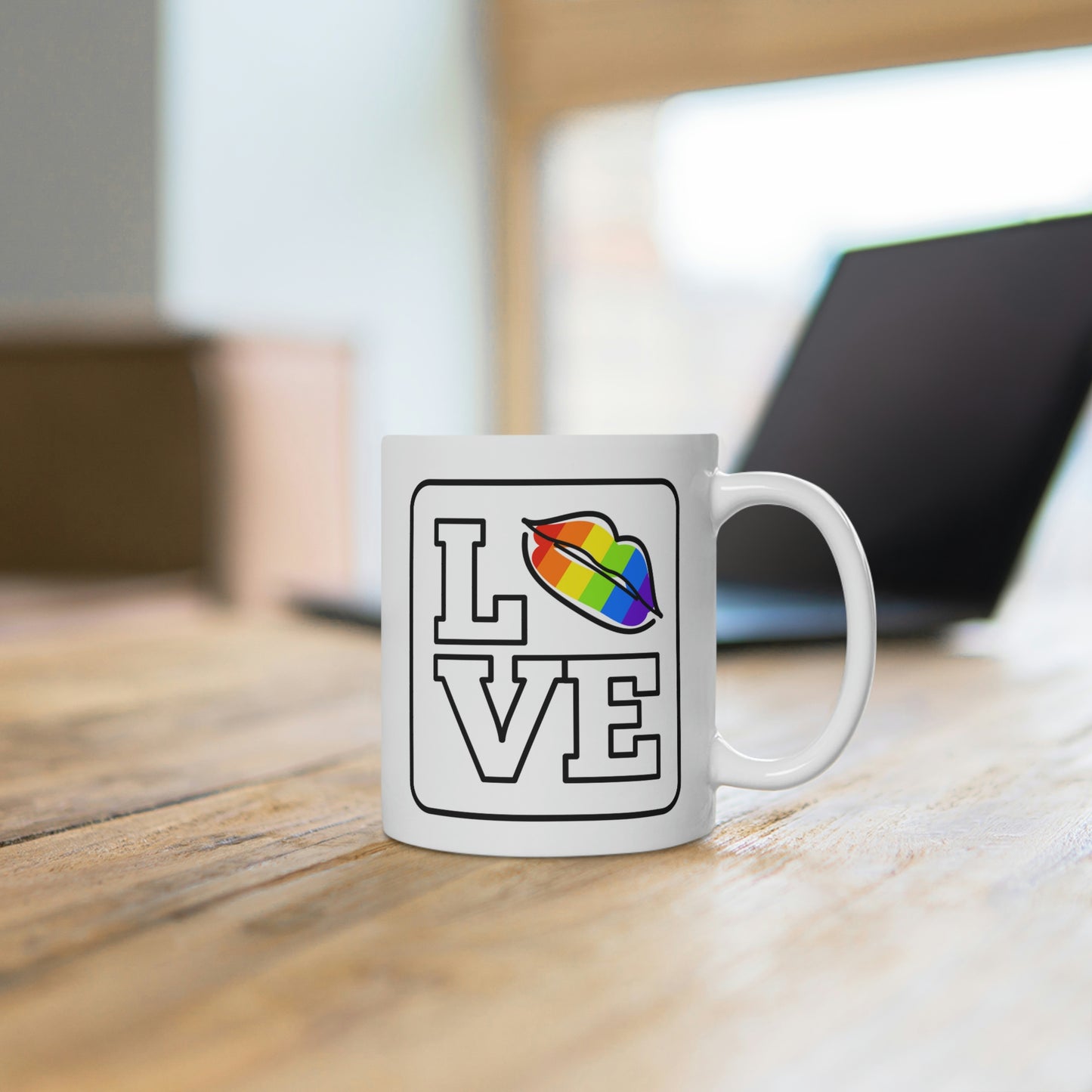 Love Rainbow Lips Mug