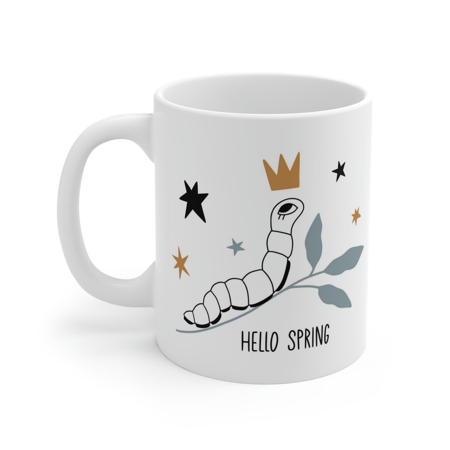 Hello Spring Worm Mug