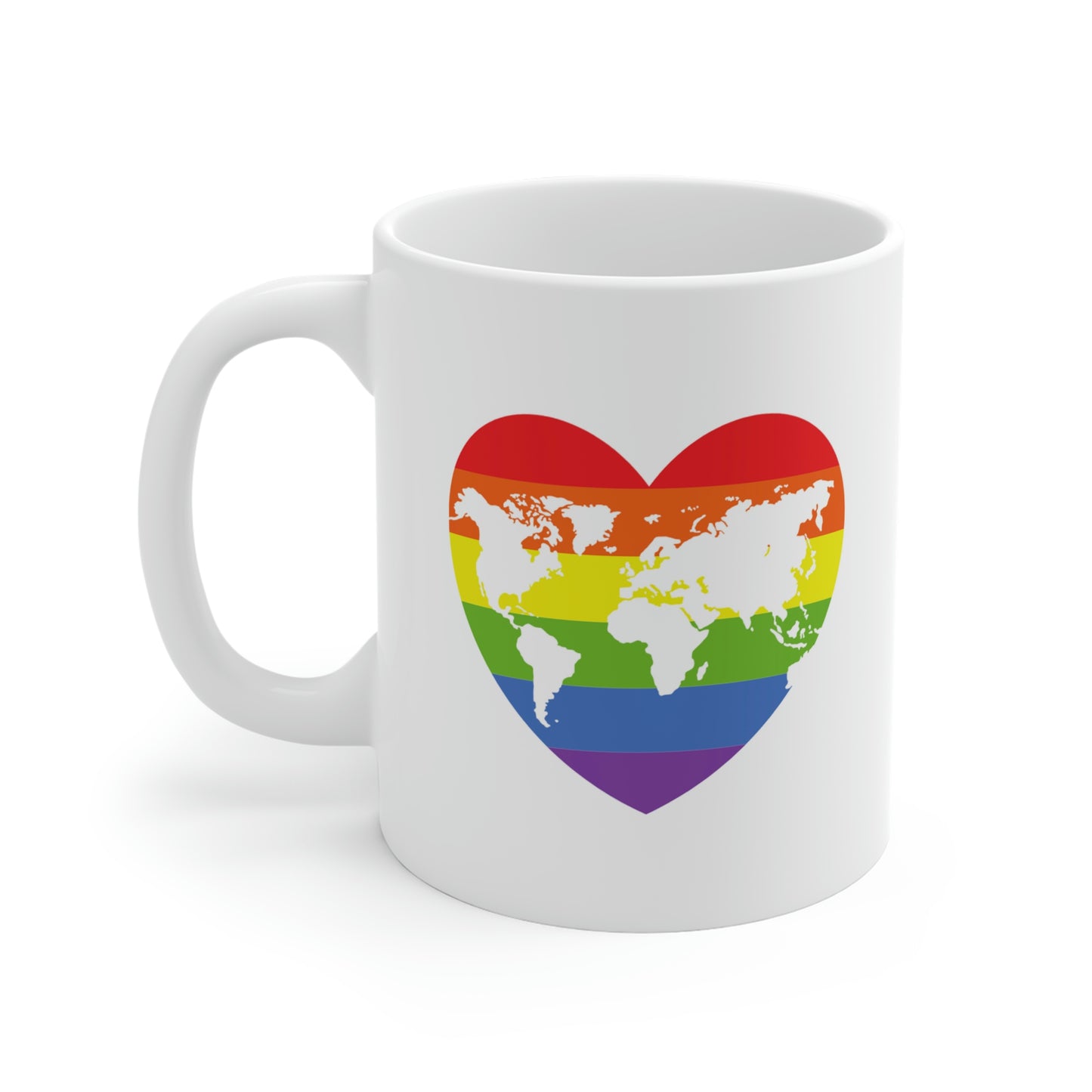 Worldwide Pride Rainbow Heart Mug