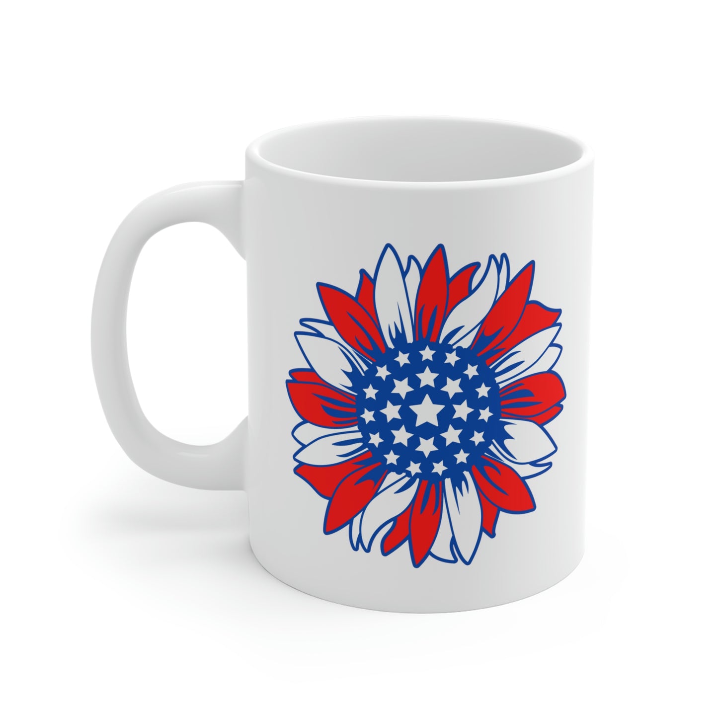American Flag Sunflower Mug