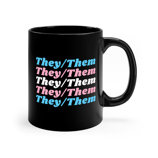 They/Them Transgender Flag Pronoun Mug