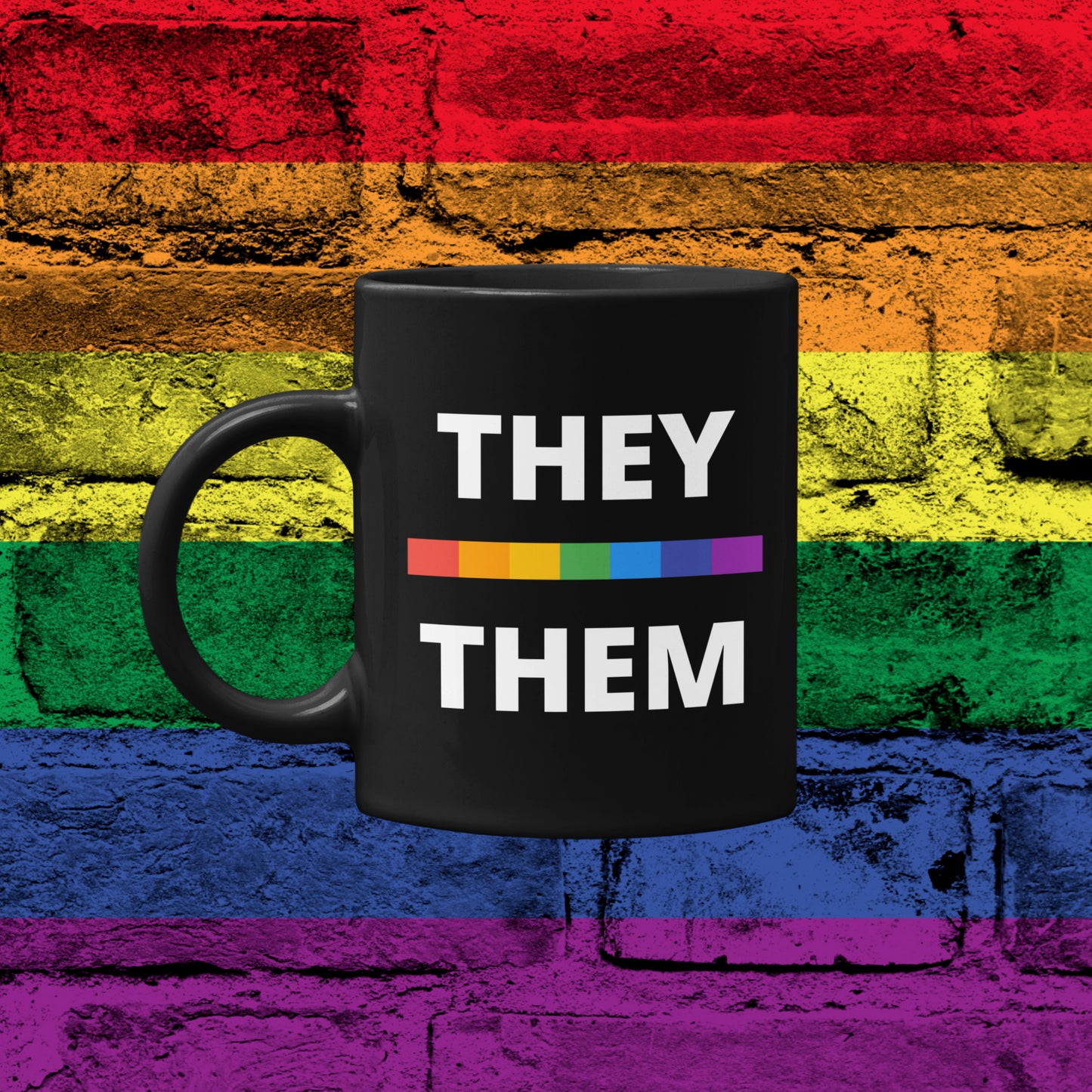 They/Them LGBTQ Flag Pronoun Mug