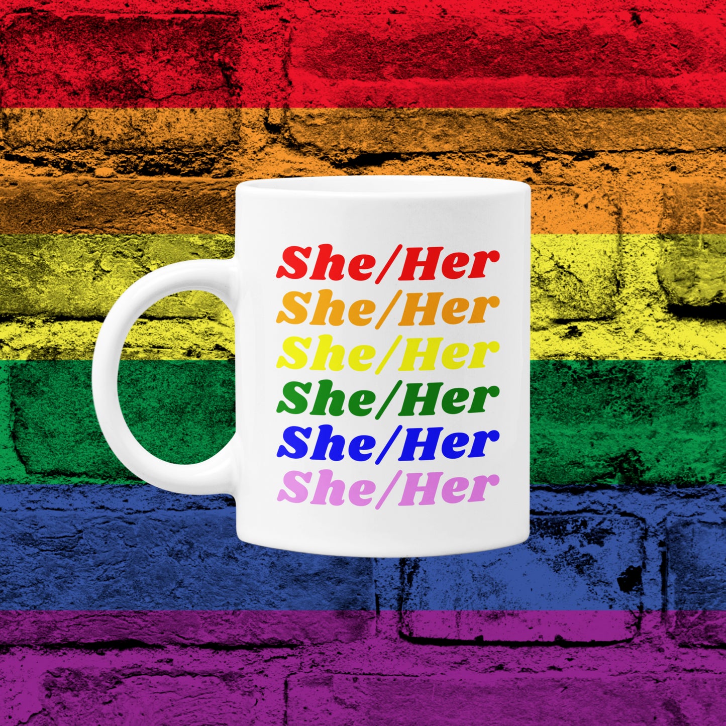 She/Her LGBTQ Pronoun Mug