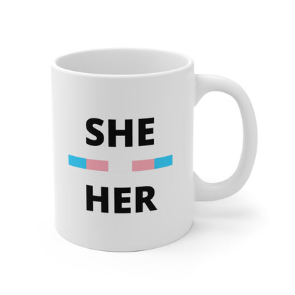 She/Her Transgender Flag Pronoun Mug