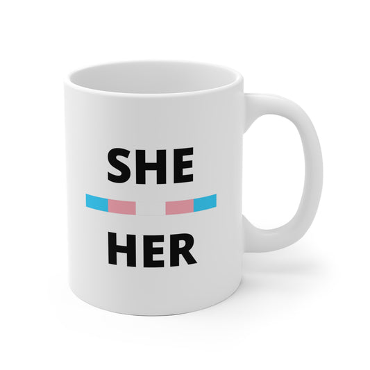 She/Her Transgender Flag Pronoun Mug