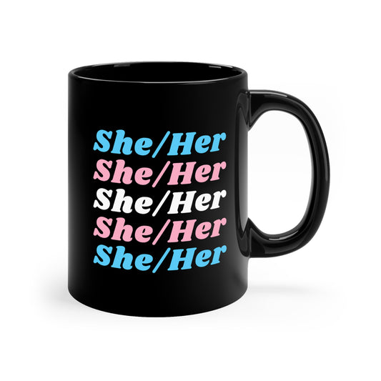 She/Her Transgender Flag Pronoun Mug