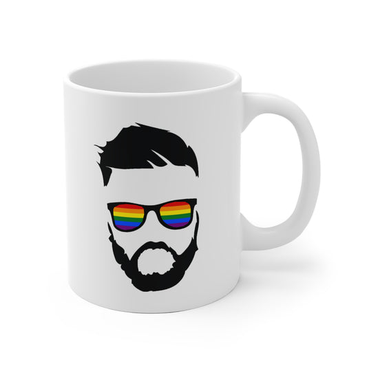 Gay Man Rainbow Sunglasses Mug