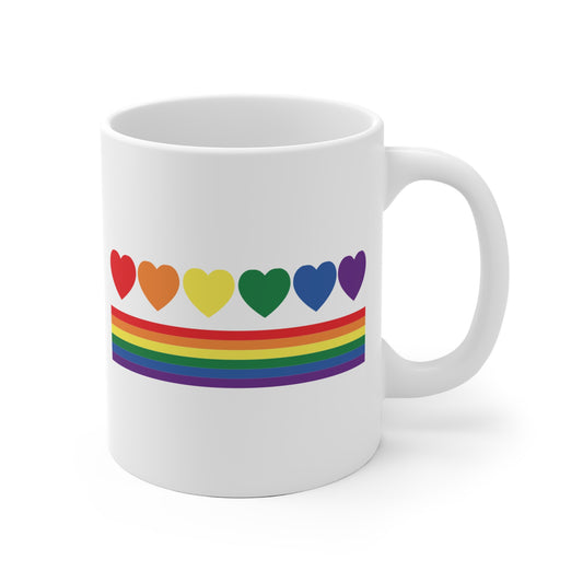 Rainbow Hearts Pride Flag Mug