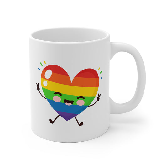 Cartoon Rainbow Heart Mug