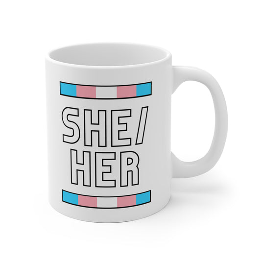 She/Her Transgender Flag Pronoun Mug