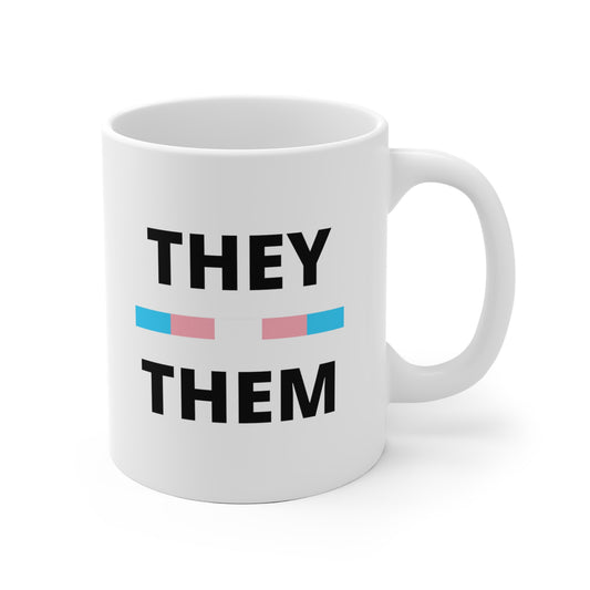 They/Them Transgender Flag Pronoun Mug