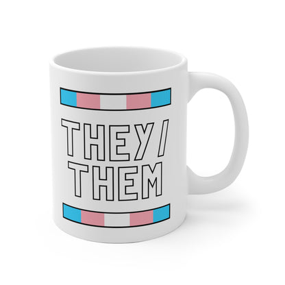 They/Them Transgender Flag Pronoun Mug