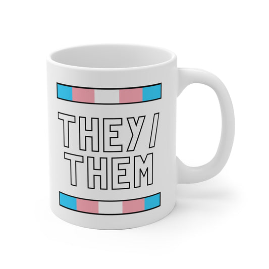 They/Them Transgender Flag Pronoun Mug