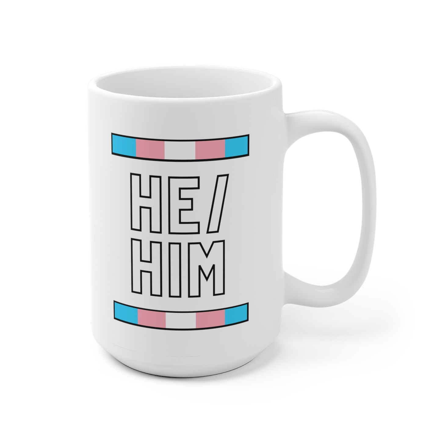 He/Him Transgender Flag Pronoun Mug