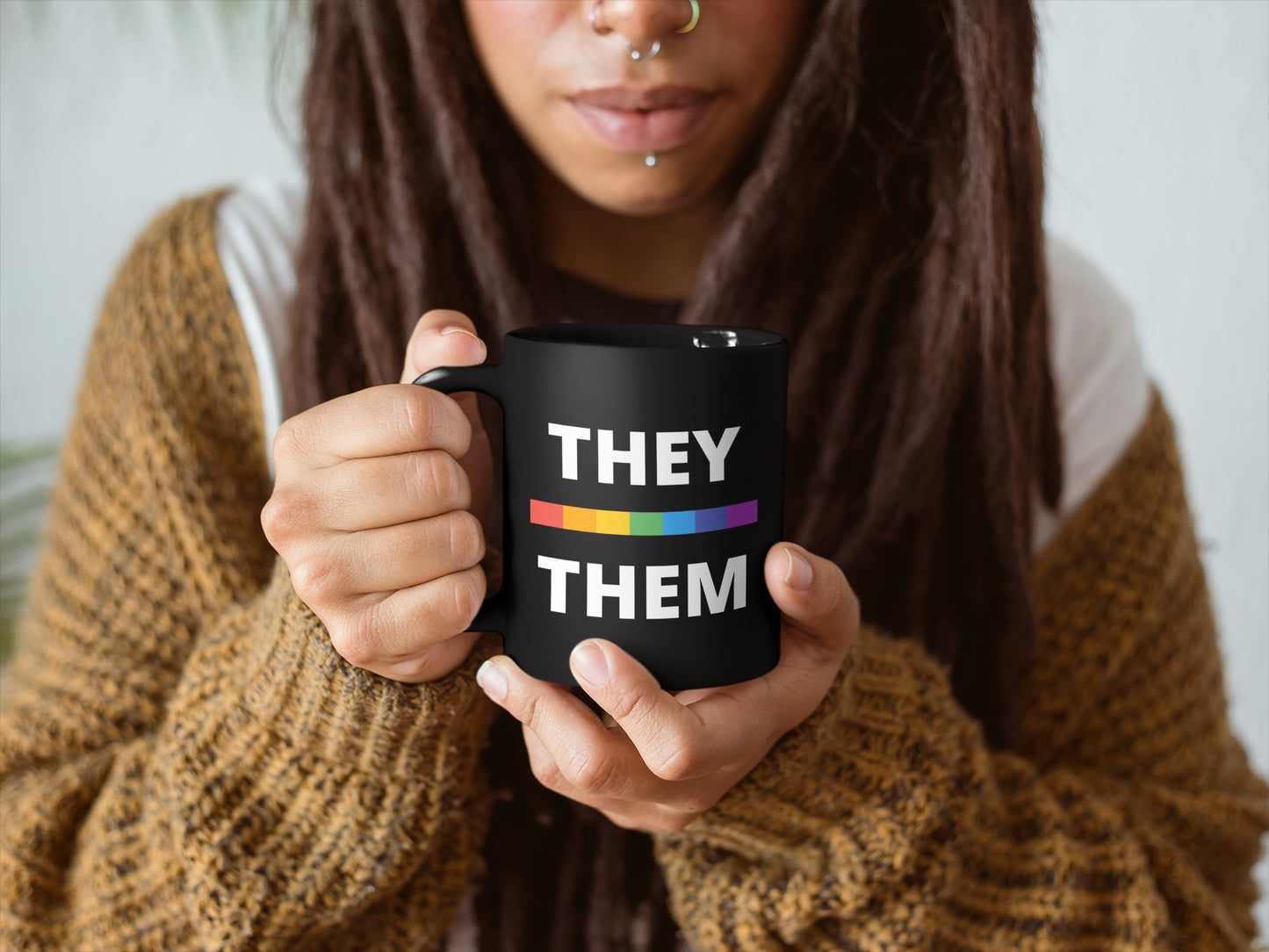 They/Them LGBTQ Flag Pronoun Mug